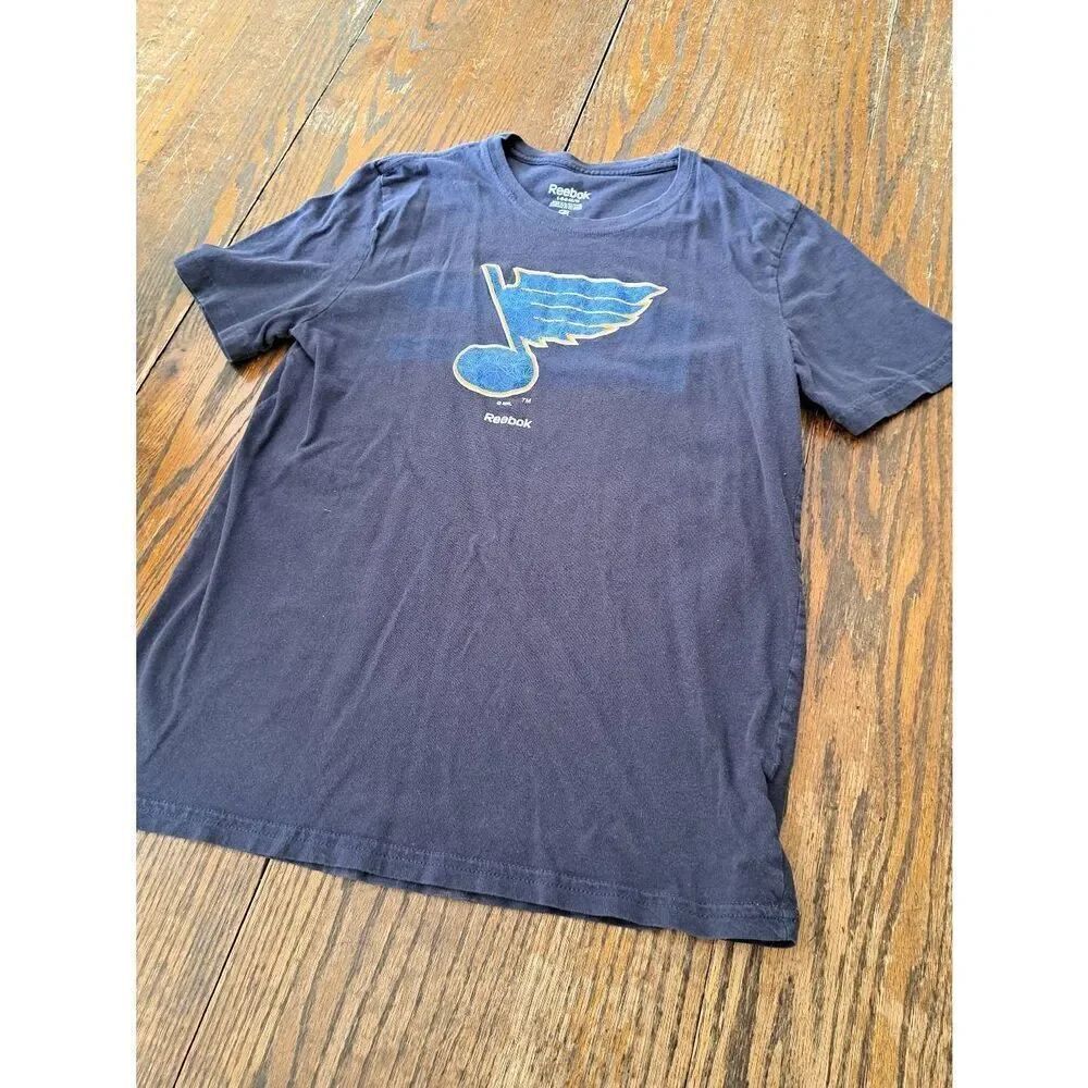 Large Reebok St Louis Blues Ice Hockey NHL Cotton Short Sleeve Tee TShirt Shirt